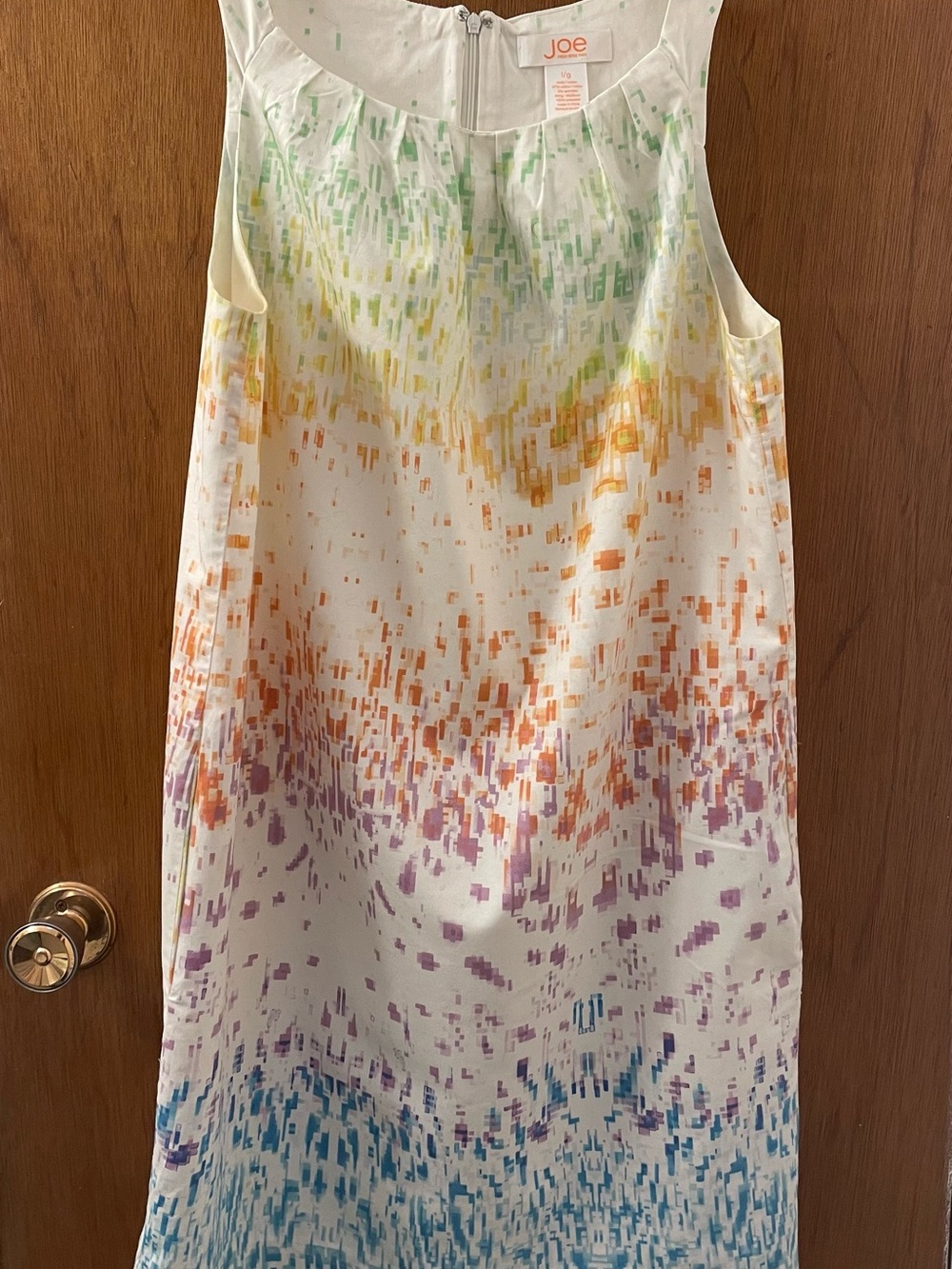 Multicolour Pixel-Print Sleeveless Shift Dress